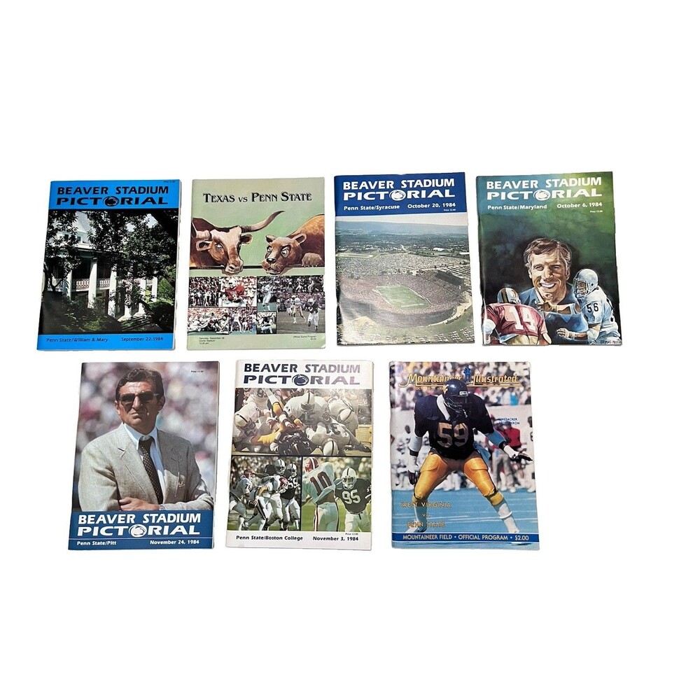 1984 Penn State Football Programs Lot of 7 - Doug Flutie BC Pitt Joe Paterno VTG